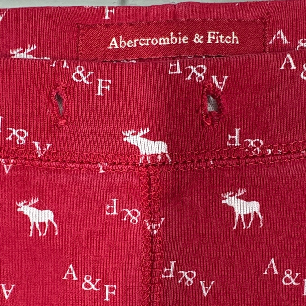 Abercrombie & Fitch red moose print longe pants size xs - Picture 5 of 9